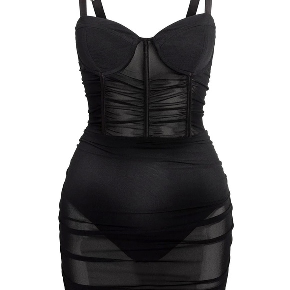 Black Mesh Bustier Dress (small) - Picture 3 of 5